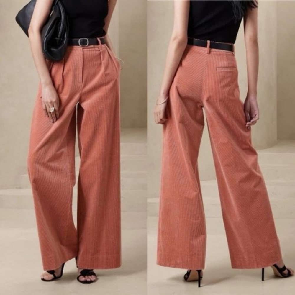 Wide Leg Pink Corduroy Pants
